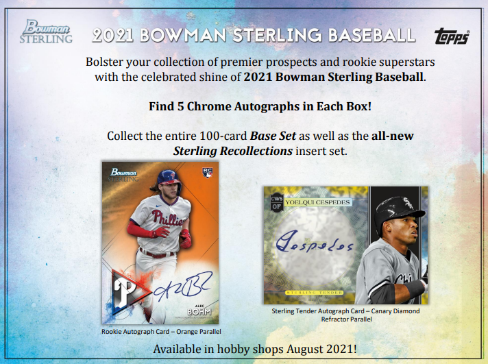2021 Bowman Sterling Baseball Hobby Box
