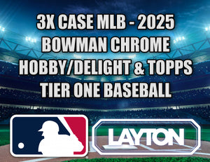 3x Case MLB - 2025 Bowman Chrome Hobby/Delight & Topps Tier One Baseball #1 - RANDOM TEAMS