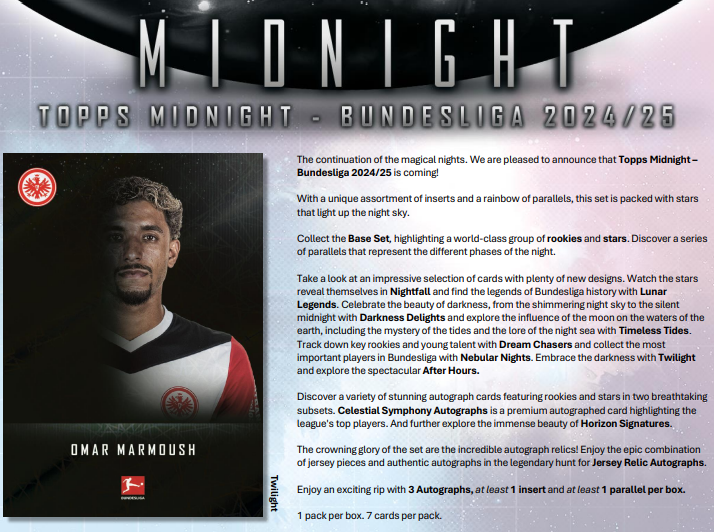 2024/25 Topps Bundesliga Midnight Soccer Hobby Box