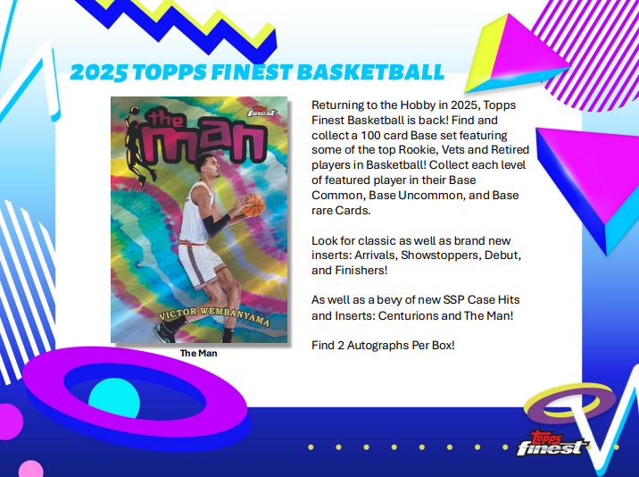 2024/25 Topps Finest Basketball Hobby 8 Box Case Break #8 - RANDOM TEAMS