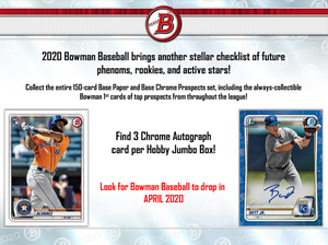 2020 Bowman Baseball HTA Jumbo 4 Box Break #30 - RANDOM TEAMS - BOBBY WITT JR HUNTING!