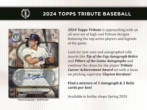 2024 Topps Tribute Baseball Hobby 6 Box Full Case Break #49 - PICK YOUR TEAM