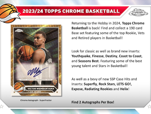 2023/24 Topps Chrome Basketball Hobby Box