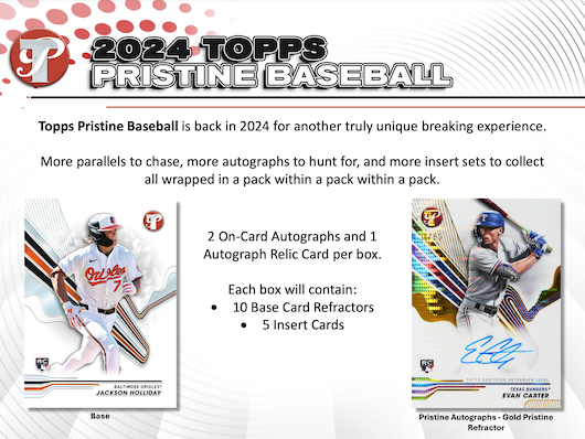 2024 Topps Pristine Baseball Hobby 4 Box Half Case Break #59 - PICK YOUR TEAM