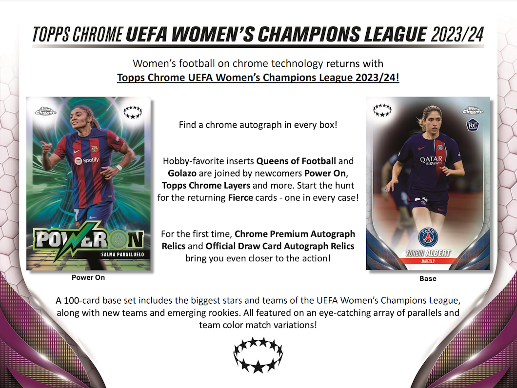 2023/24 Topps UEFA Women's Champions League Chrome Soccer Hobby Box