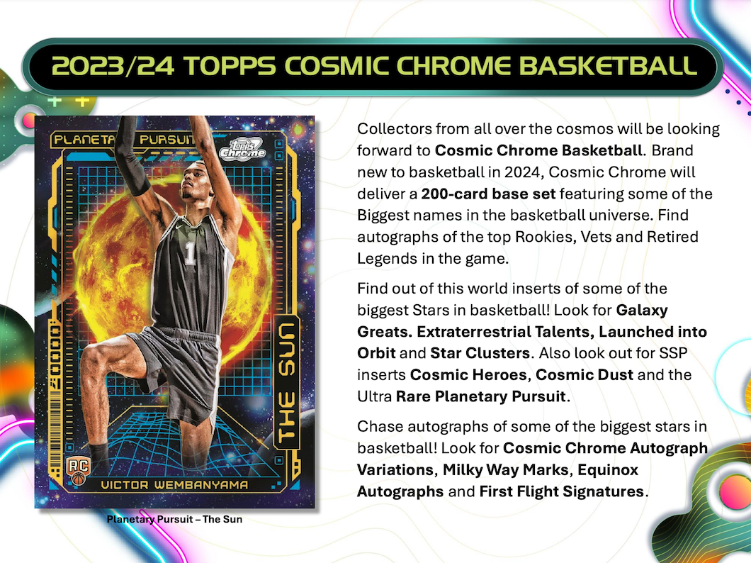 2023/24 Topps Cosmic Chrome Basketball Hobby 6 Box Half Case Break #22 - PICK YOUR TEAM