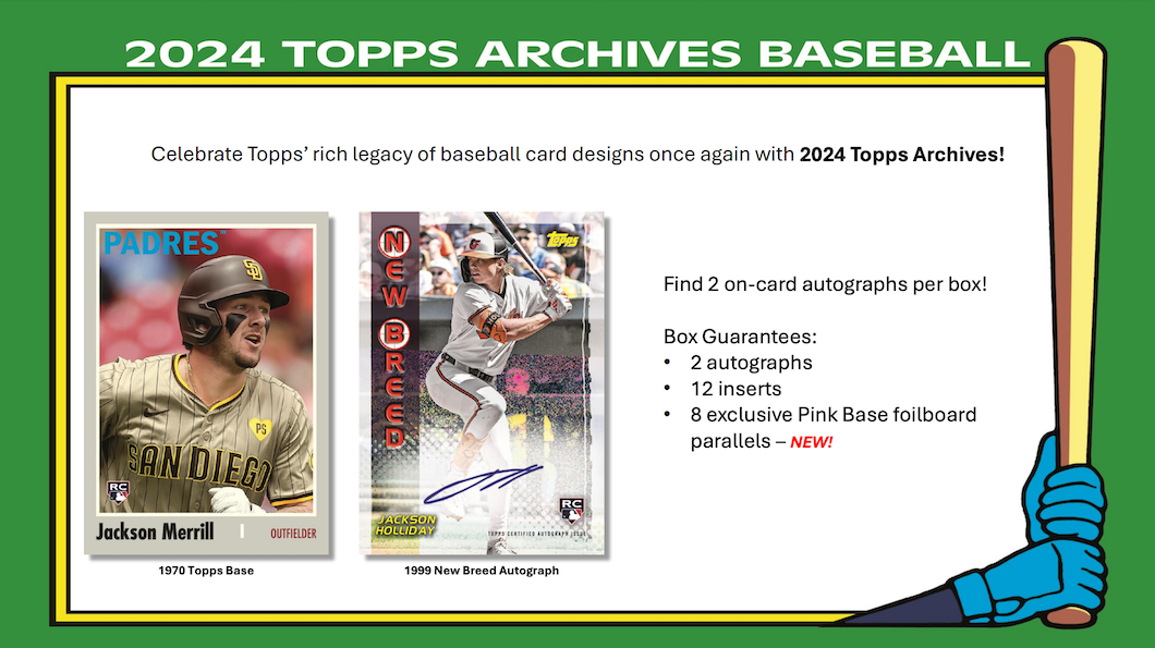 2024 Topps Archives Baseball Hobby 10 Box Case Break #12 - PICK YOUR TEAM