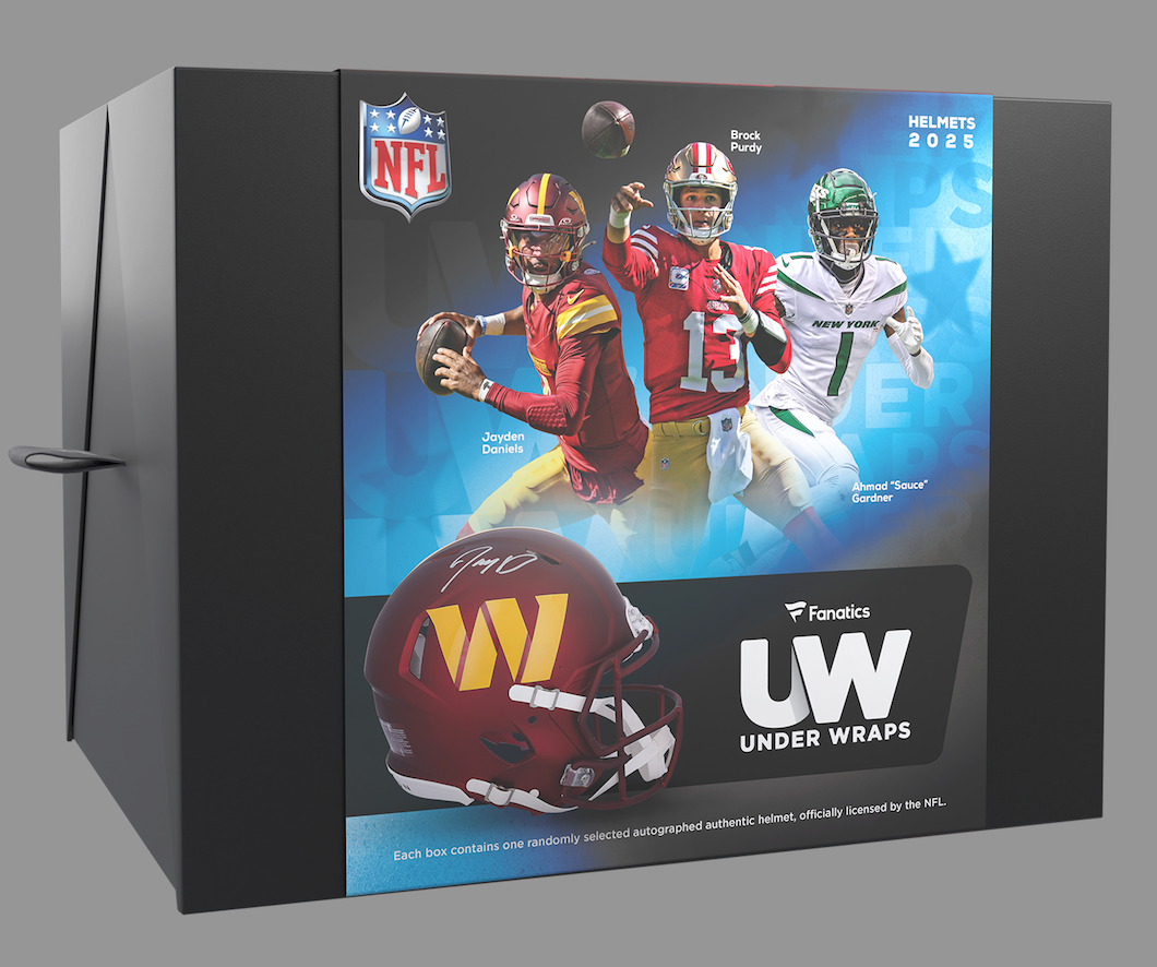 2025 Fanatics Under Wraps Autographed NFL Authentic Full Size Helmet Box