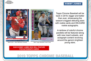 2019 Topps Chrome Baseball Jumbo HTA Box
