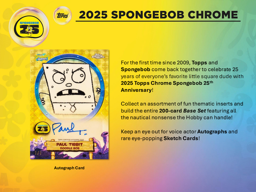 2025 Topps Chrome Spongebob Squarepants 25th Anniversary Hobby 2 Box Break #5 - RANDOM PACK STYLE