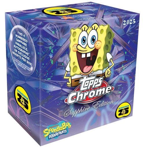 2025 Topps Chrome Spongebob Squarepants 25th Anniversary Sapphire Edition Box