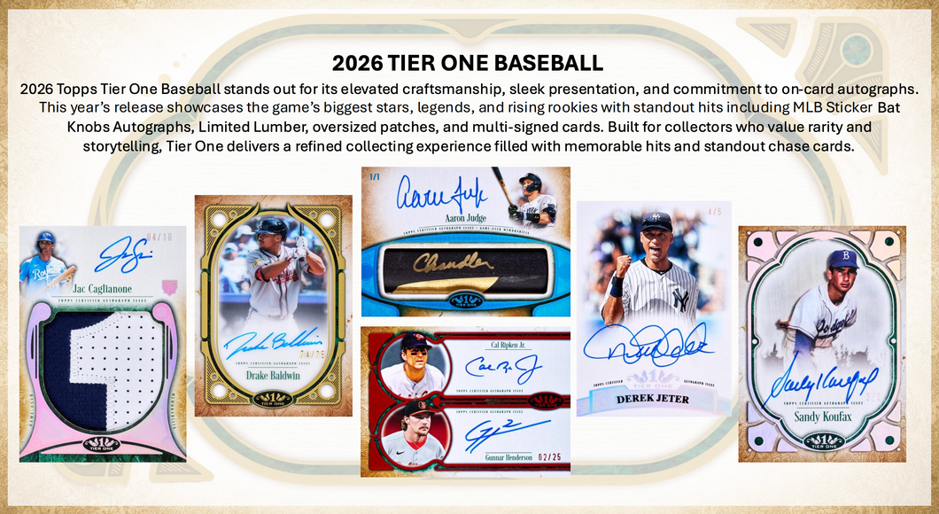2026 Topps Tier One Baseball Hobby Box – Layton Sports Cards