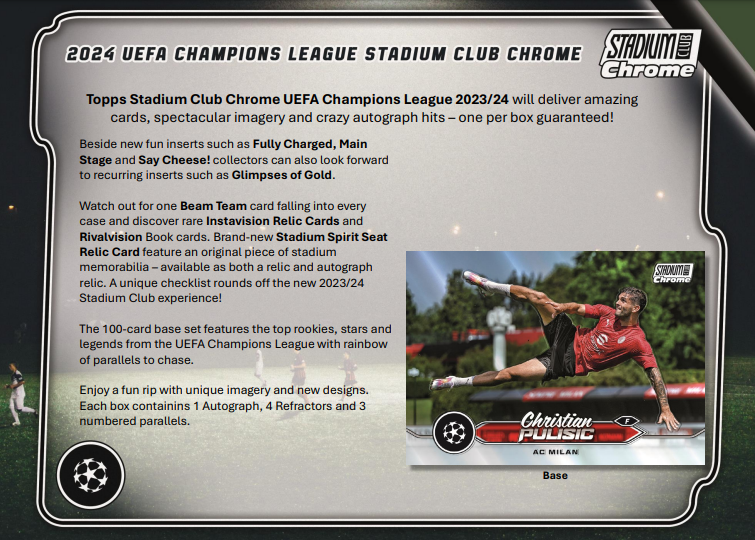 2023/24 Topps UEFA Club Competitions Stadium Club Chrome Soccer Hobby 4 Box Break #1 - RANDOM TEAMS