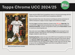 2024/25 Topps UEFA Club Competitions Chrome Soccer Hobby 12 Box Case Break #1 - PICK YOUR TEAM
