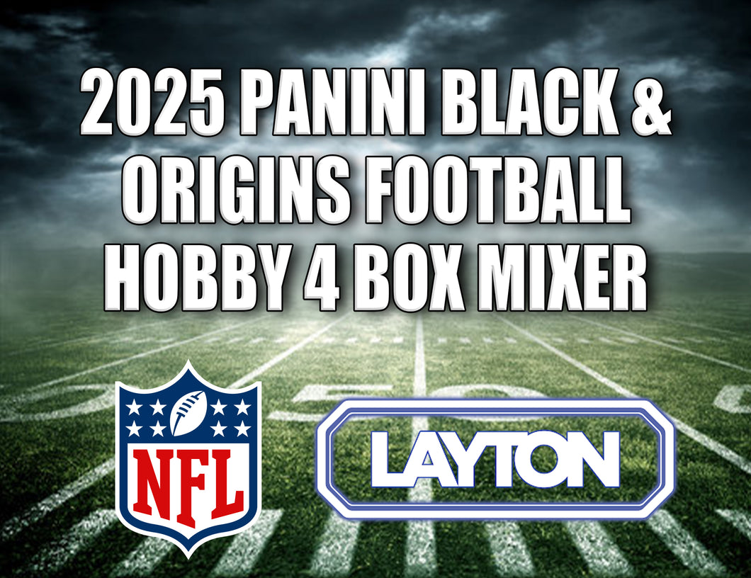 2025 Panini Black & Origins Football Hobby 4 Box Mixer #1 - RANDOM TEAMS