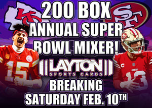 The Layton Sports Cards Super Bowl LVIII 200 Box Football Mixer Extravaganza - RANDOM TEAMS